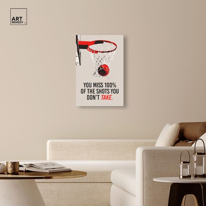 The Shots You Take Hoop Canvas by Art Remedy, Gallery Wrapped