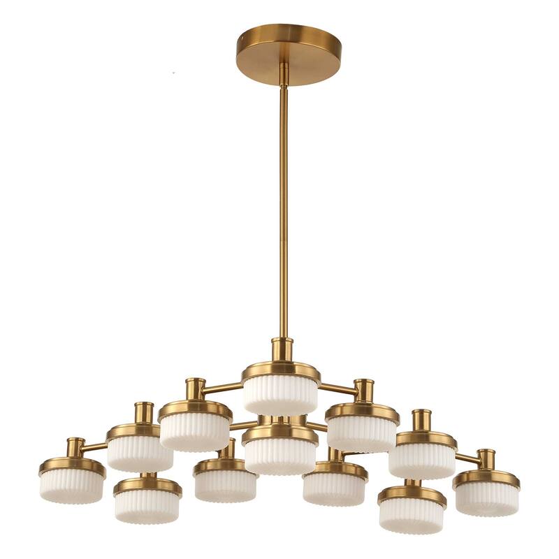 Uttermost Wedge 12 Lt LED Brass Chandelier - 40.625"W x 40.625"D x 7.25"H