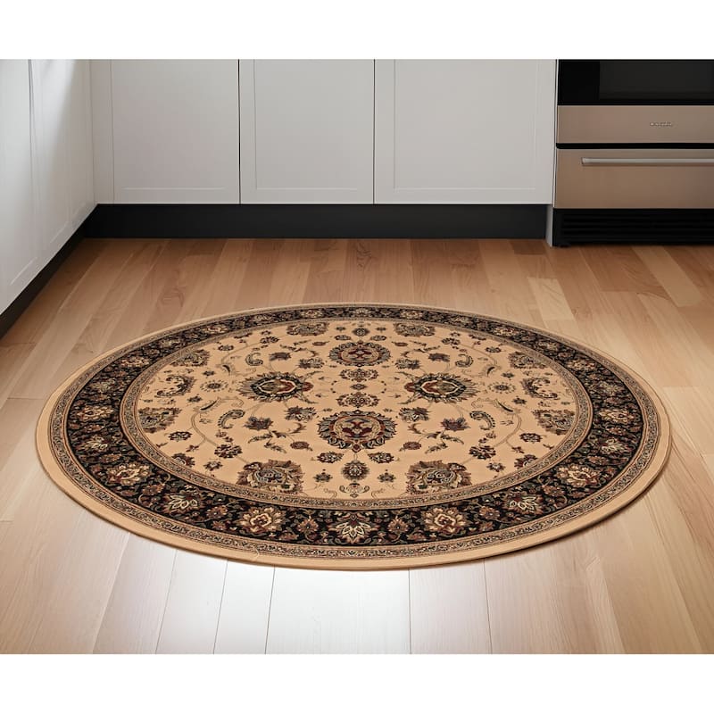 HomeRoots Oriental Traditional Square Area Rug - 70.87 in. x 70.87 in.  x 0.43 in. - Round