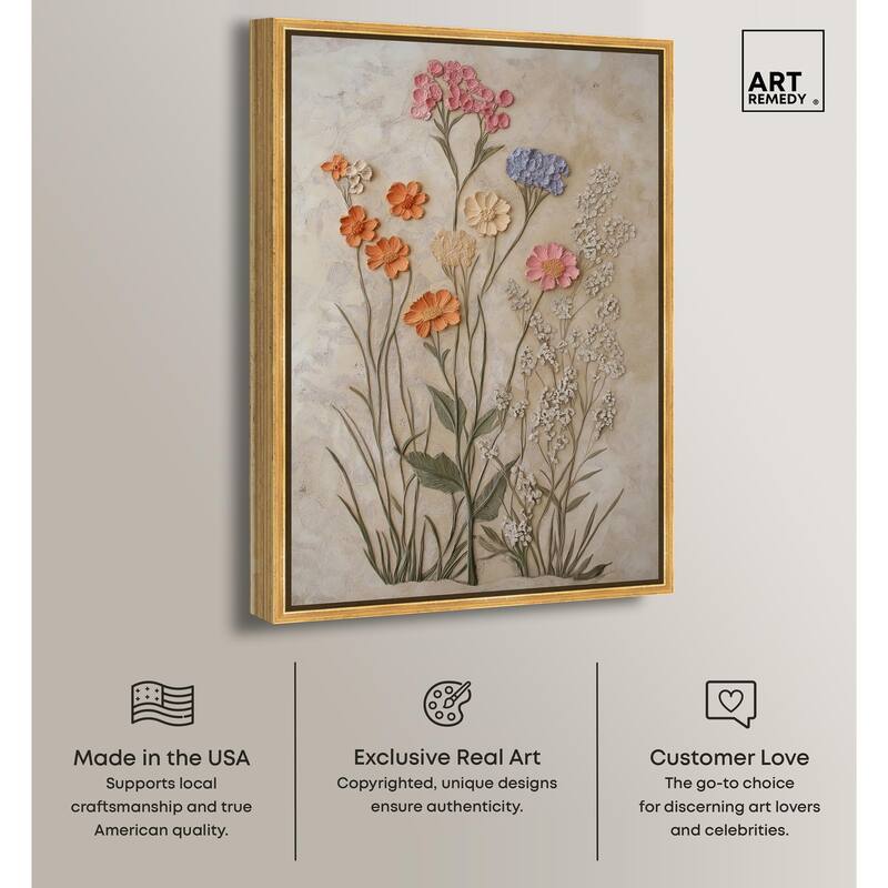 Sculpted Flora Frieze IV Canvas by Art Remedy