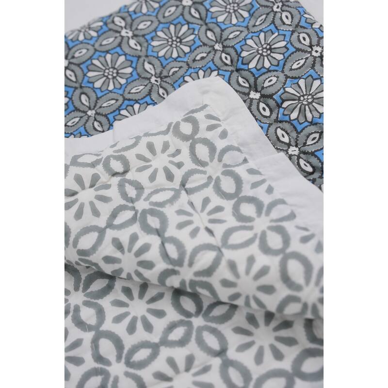 Fabdivine Hand Block Print Artisan Handmade Cotton Quilt Floral