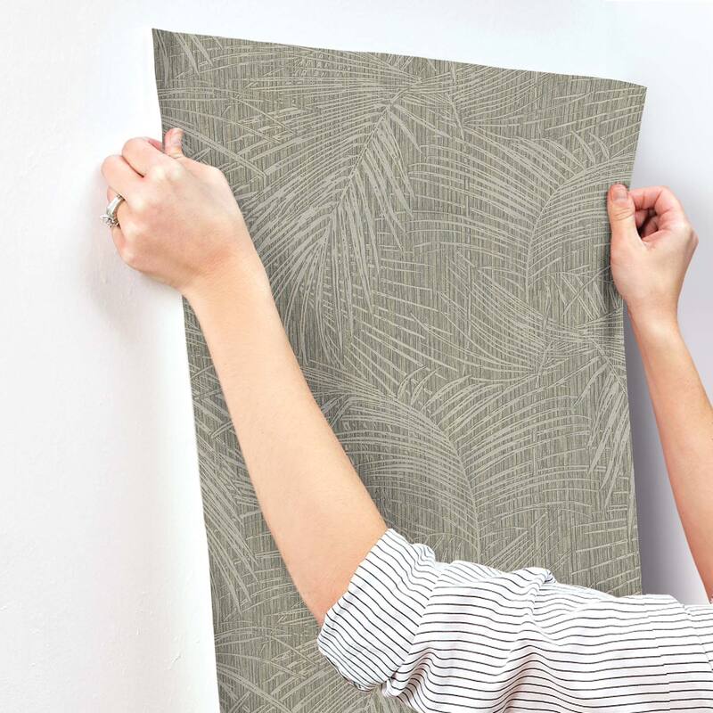 York Wallcoverings Della Palm Dark Taupe Wallpaper