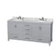 Option Gray / White Carrara Marble Top / Brushed Chrome