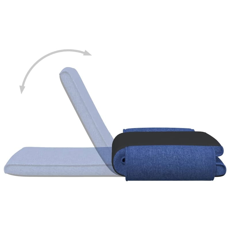 vidaXL Folding Floor Chair Blue Fabric - 26" x 26.4" x 20.1"