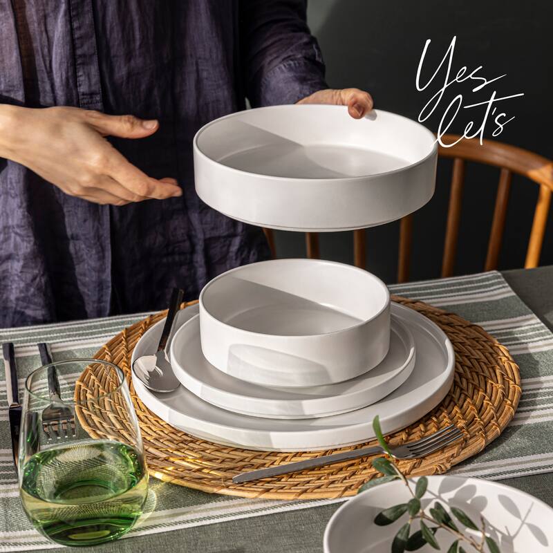 over&back Stackable Semi-Matte Stoneware Dinnerware