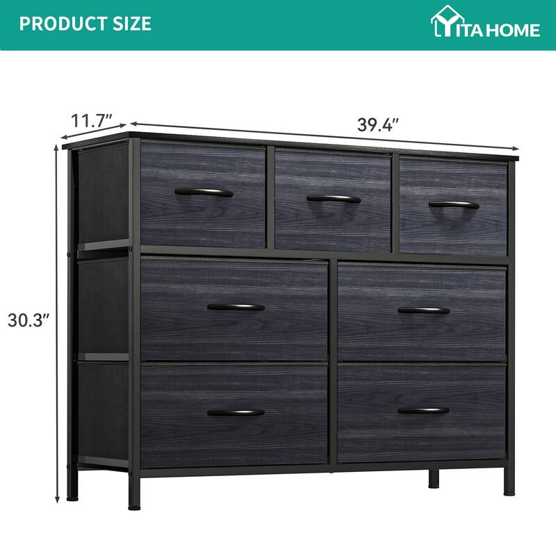 29.7" Modern Fabric 7 Drawer Storage Chest Tower