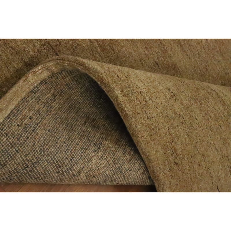 Hand Knotted Oriental 100% Wool Carpet Modern Solid Brown Gabbeh Area Rug - 7' 11'' X 5' 8''