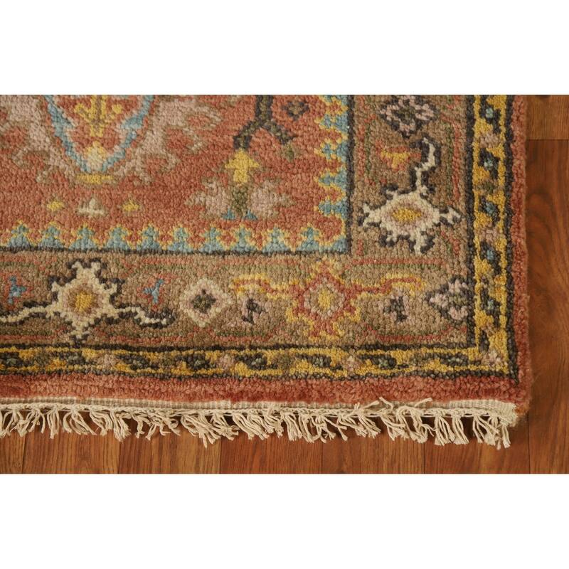Traditional Heriz Serapi Runner Rug Hand-Knotted Geometric Wool Carpet - 2'7" x 7'8"