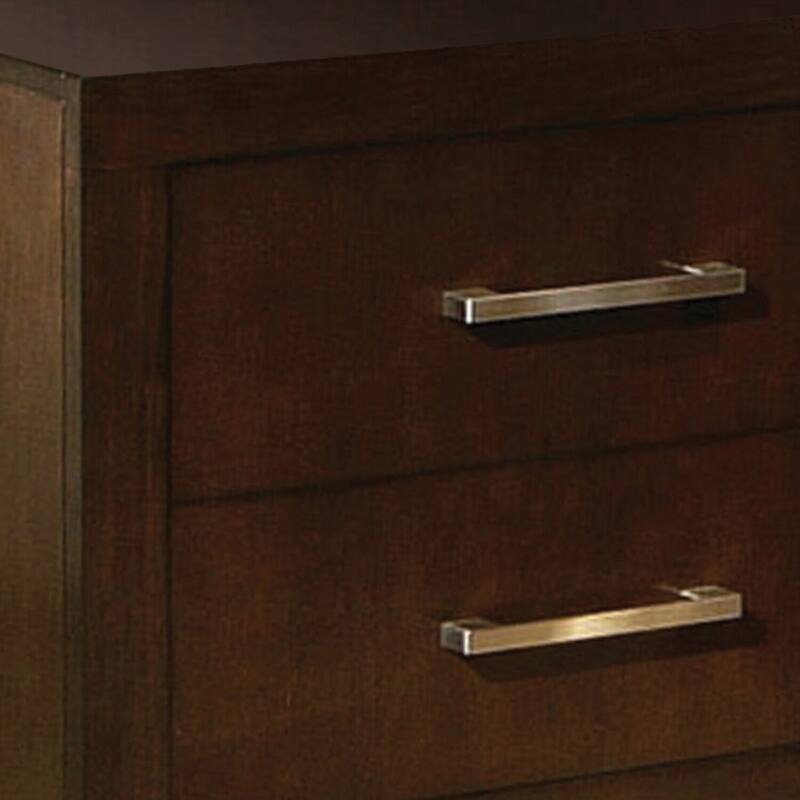 Dark Brown 2 Drawer 26 in. W Nightstand with Sturdy Hardware and Ample Storage