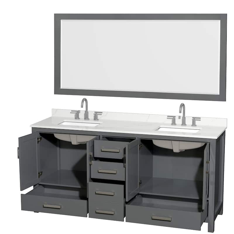 Wyndham Collection WCS141472D-QTZ-US3M70 Sheffield 72" Free Standing