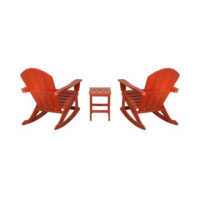 Laguna 3-Piece Adirondack Rocking Chairs and Side Table Set
