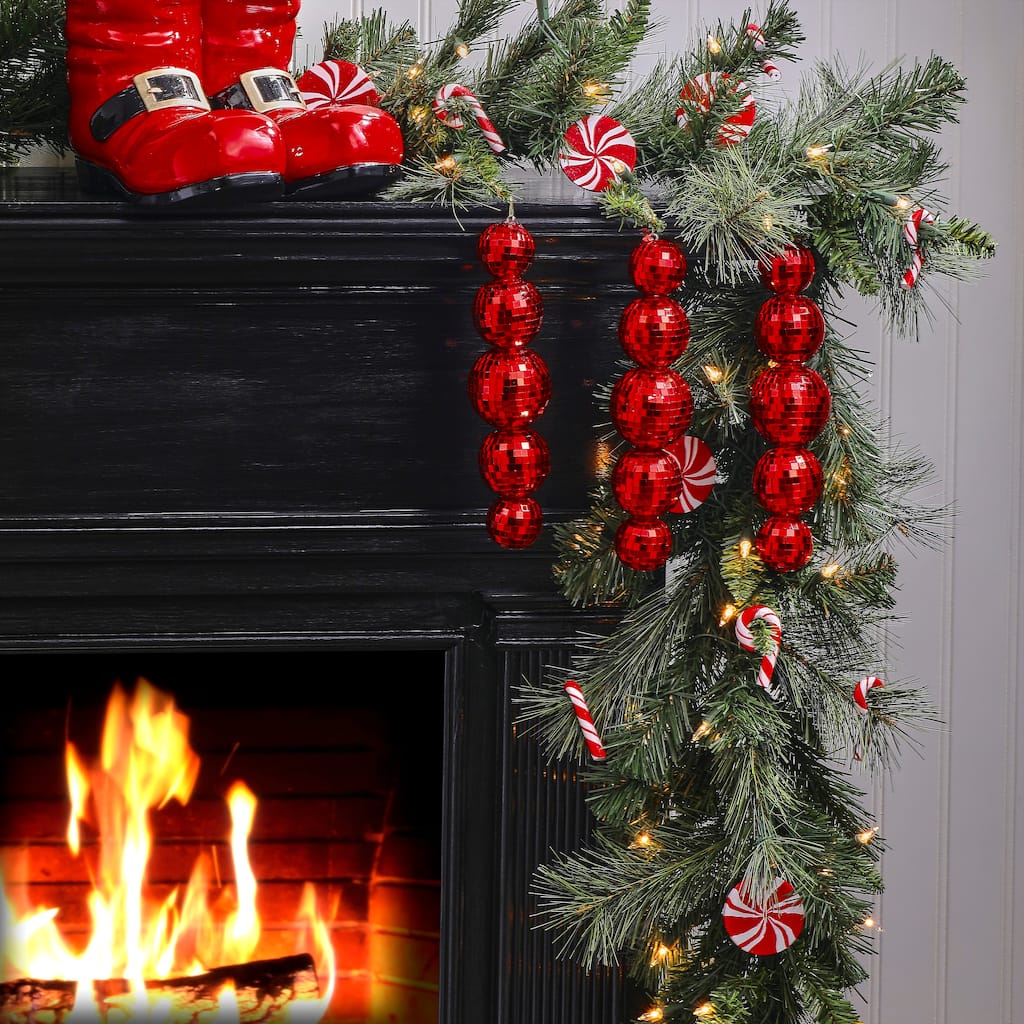 9"Multi Mirror Ball Ornament Set of 3