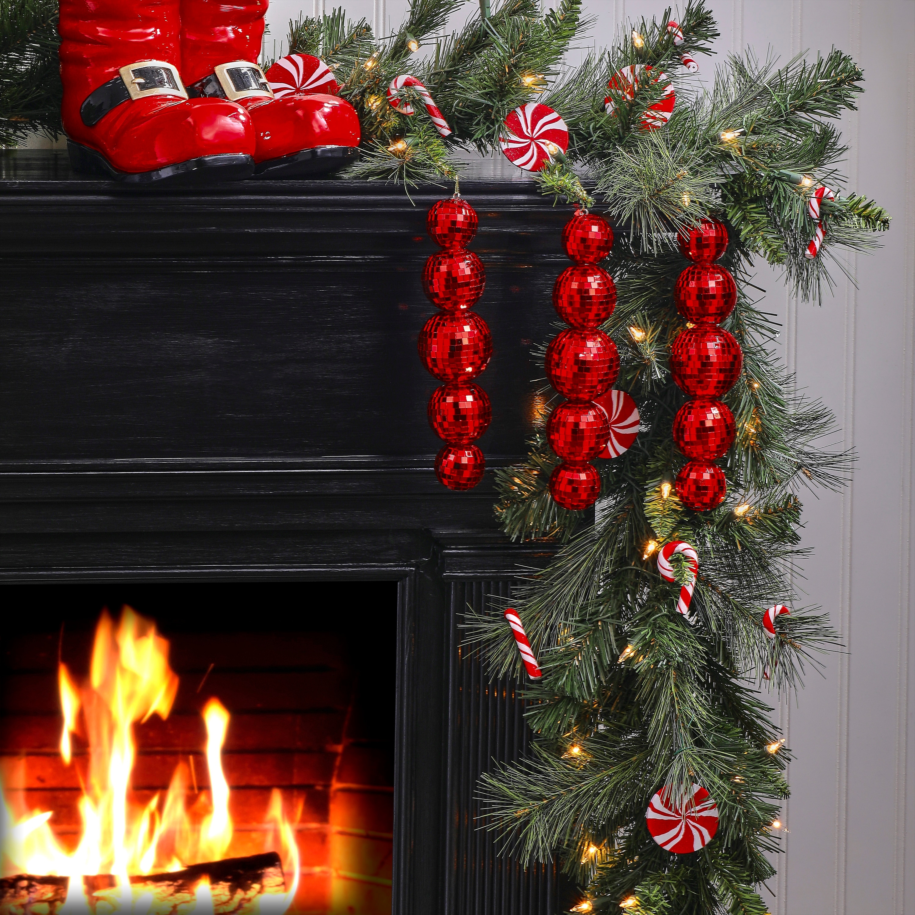 9"Multi Mirror Ball Ornament Set of 3