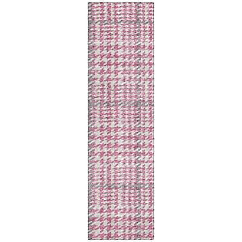 Machine Washable Indoor/ Outdoor Plaid Chantille Rug