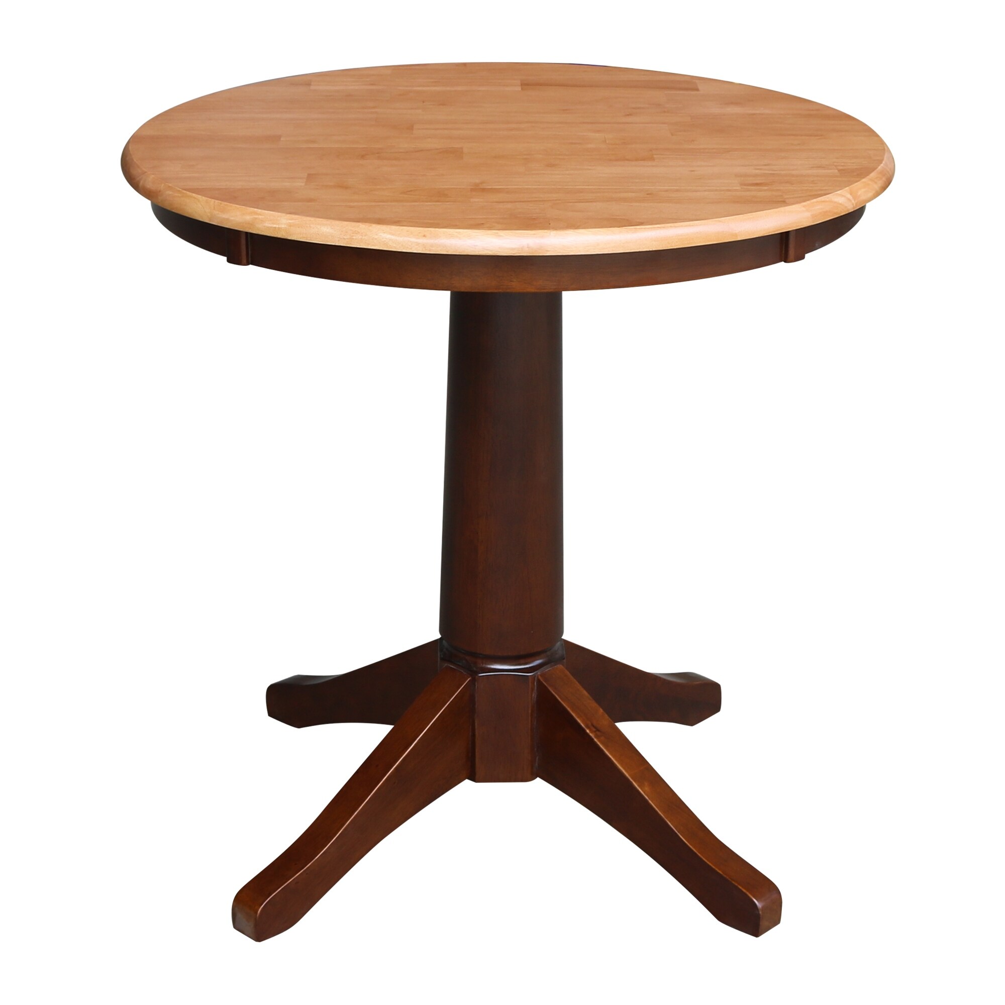 30" Round Pedestal Dining Table - Cinnamon/Espresso