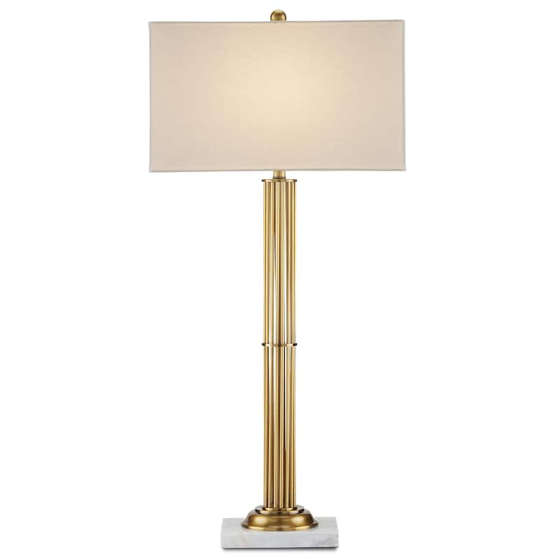Currey & Company Allegory Brass Table Lamp - 36.5"h x 17"w x 10.5"d