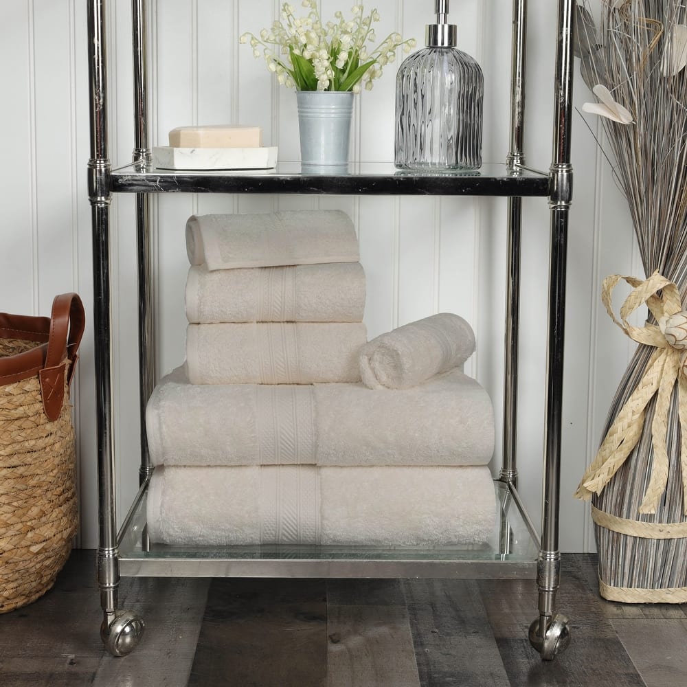 Superior 6-piece Plush Long Staple Combed Cotton Towel Set