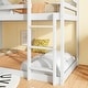 preview thumbnail 25 of 48, Twin over Twin Rubber Wood Floor Bunk Bed, with ladder,Guardrails,House-Shaped-Bunk Bed