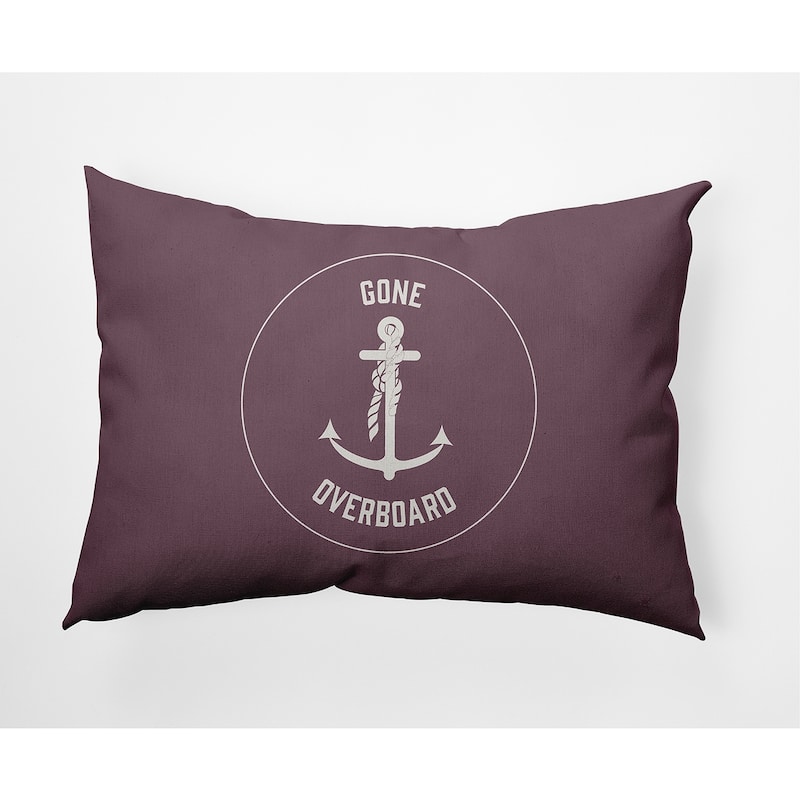Gone Forever Overboard Nautical Decorative Indoor Pillow - Dusty Purple - 14" x 20"
