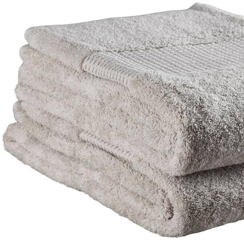 HomeRoots Set of Two Beige Cotton 30" X 54" Quick Dry Terry Cloth Bath Towels - 54.00' X '30.00' X '1.00