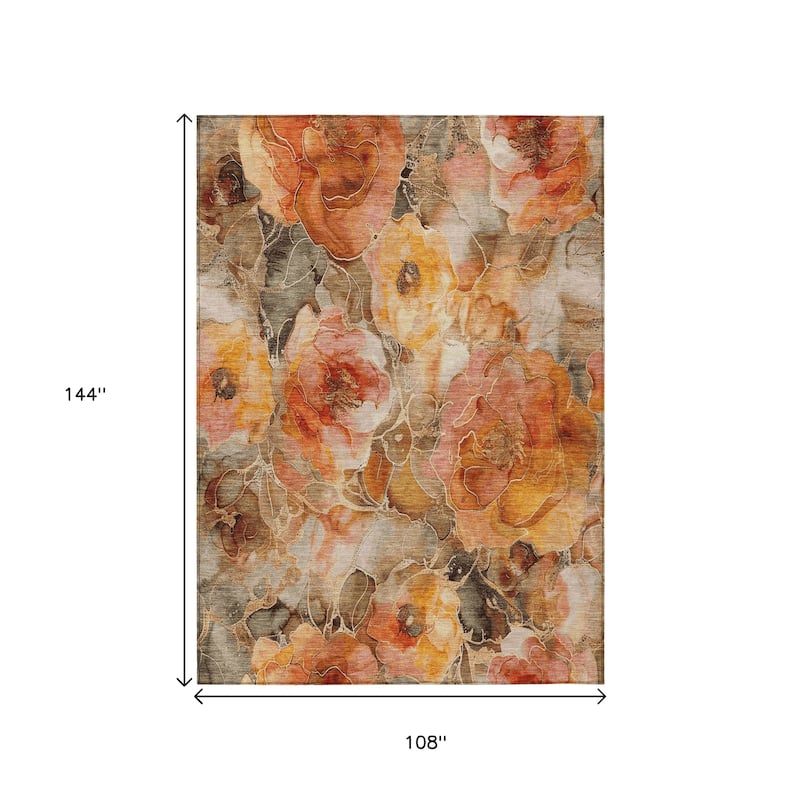 HomeRoots Floral Transitional Rectangle Outdoor Rug