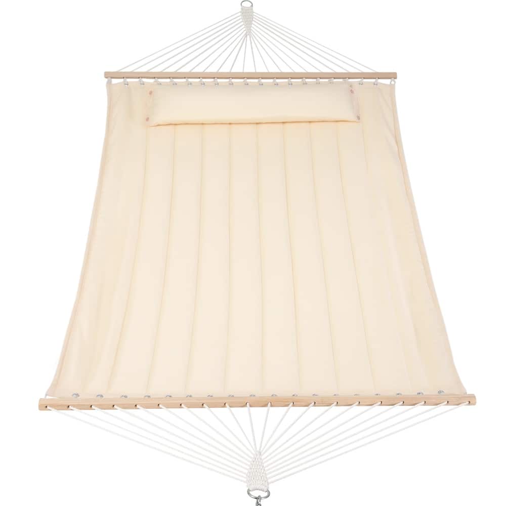 78'' Quilted 2 Person Hammock Beach Swing with Spreader Bars&Pillow - 55.1*122*1