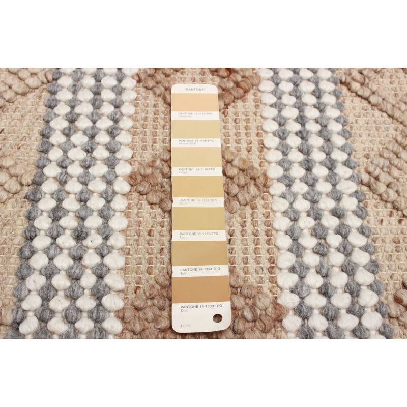 ECARPETGALLERY Braid weave Sienna Tan Wool Rug - 5'1 x 7'7