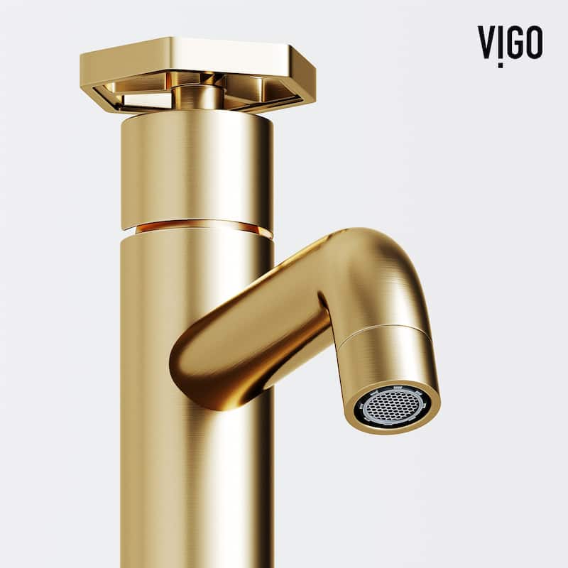 VIGO Cypress 21"L x 14"W Concrete Vessel Sink and Ruxton 12"H Faucet Set
