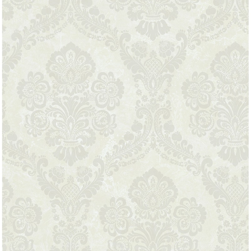 Seabrook Designs Mercer Damask Unpasted Wallpaper