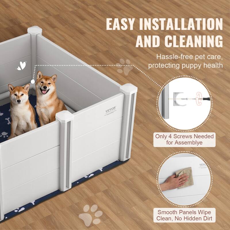 Dog Whelping Box,Whelping Box for Dogs and Puppies, White