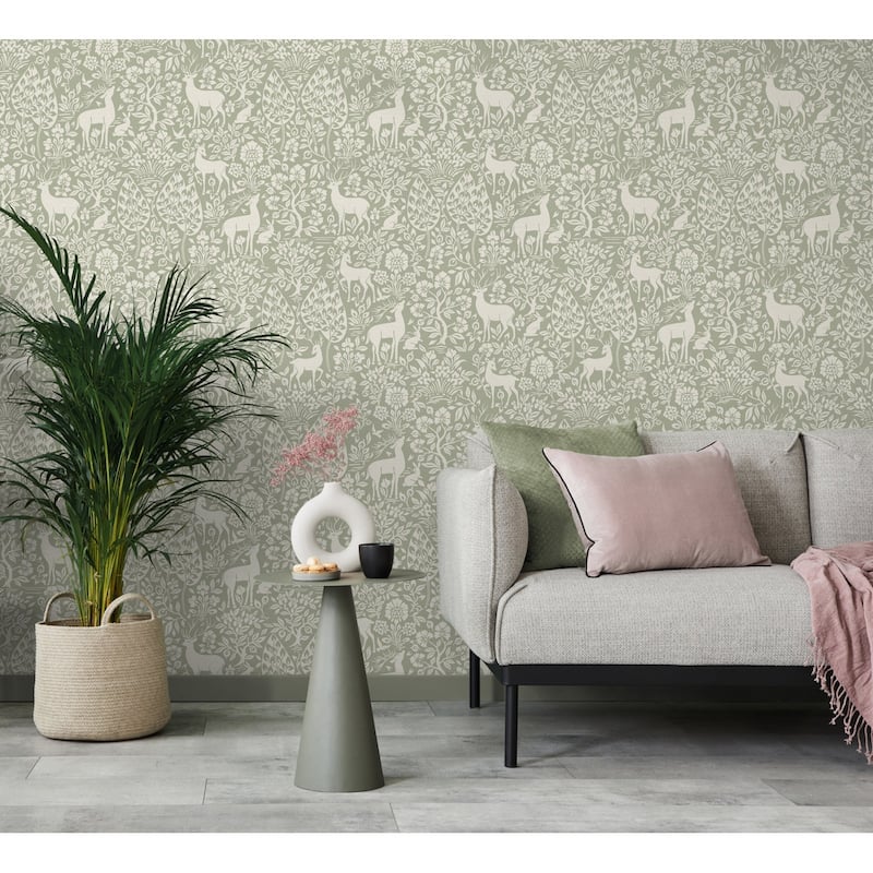 Deer Woods Non-pasted Wallpaper – 396in. x 21in. – Covers 56 square feet