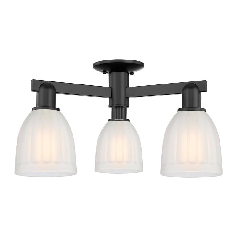 Innovations Lighting Endless Possibilities Arcadia - Brookfield - 3 Light 23" Semi-Flush Mount - Matte Black