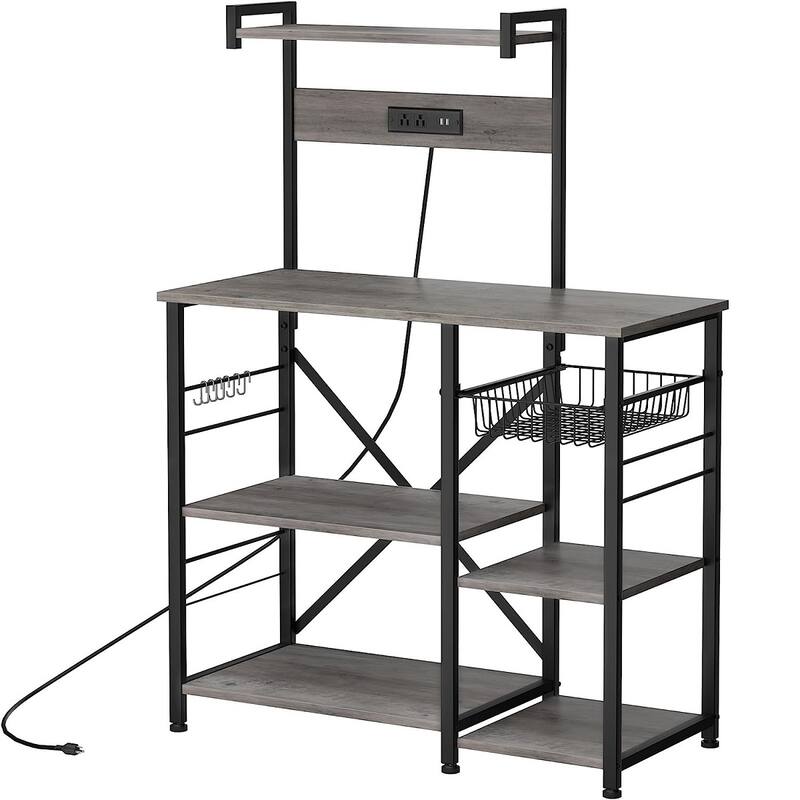 Futzca Kitchen Bakers Rack, Microwave Stand, Coffee Bar