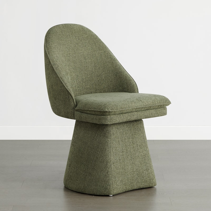 Darah Upholstered Swivel Armless Dining Chair Double-layered Cushions