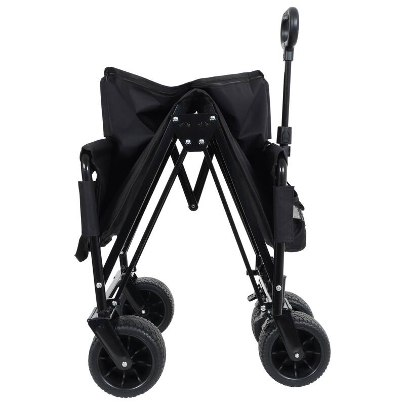 3-in-1 Convertible Folding Wagon Cart with Bench Seat & Storage-500lbs Heavy-Duty Utility Wagon,180L Capacity All-Terrain Wheels