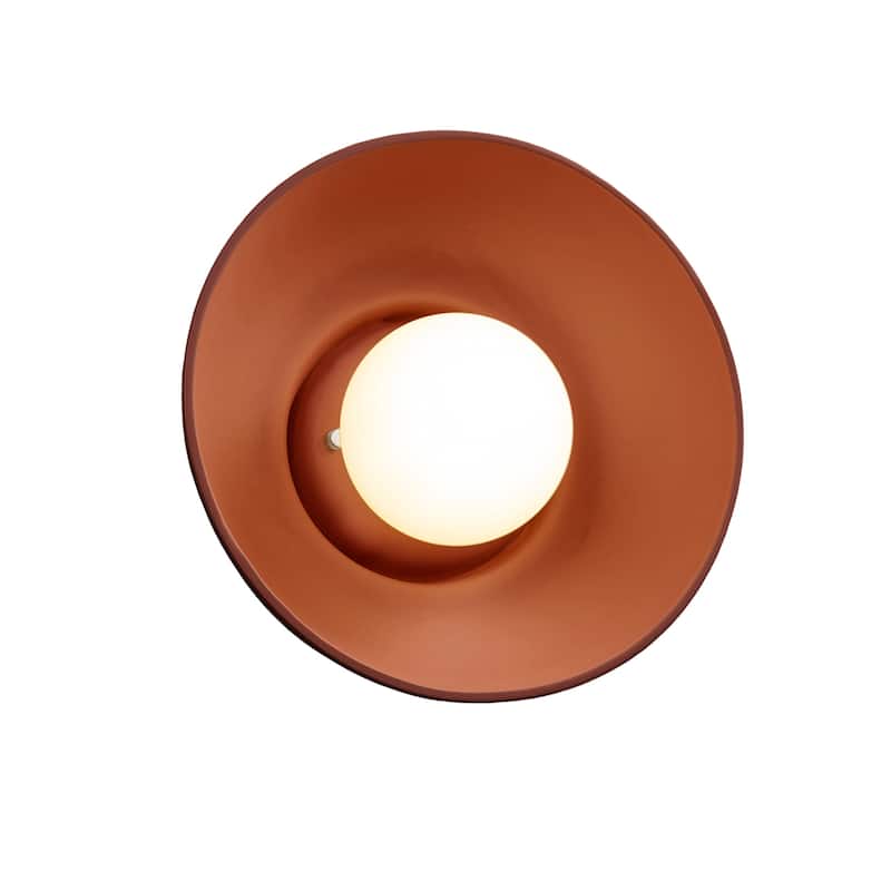 Justice Design Group Ceramic Coupe Wall Sconce - Canyon Clay/Carbon Matte Black