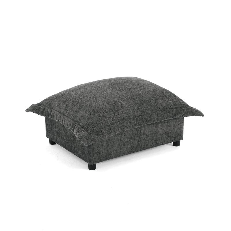 Modern Chenille Cloud Accent Ottoman