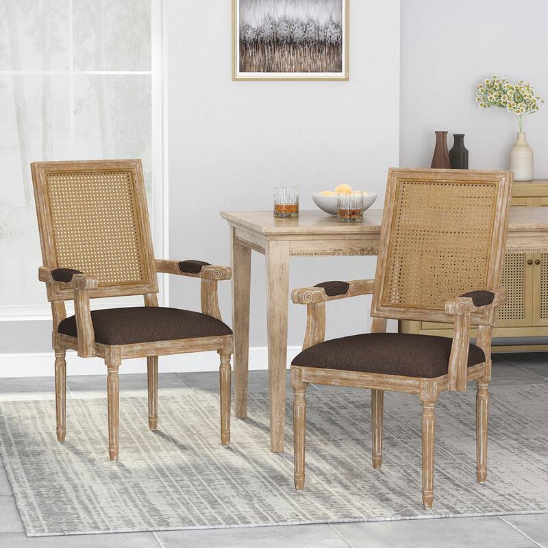 2PCS Wooden Dining Chairs - Brown