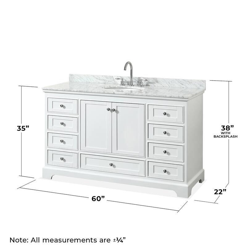 Wyndham Collection Deborah 60" Free Standing Single Vanity Set with
