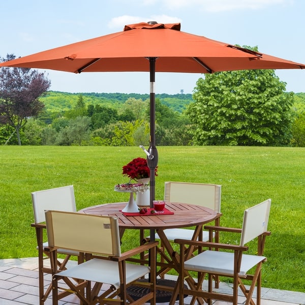 10 ft black patio umbrella Solar LED Cantilever Patio Umbrella main image 0