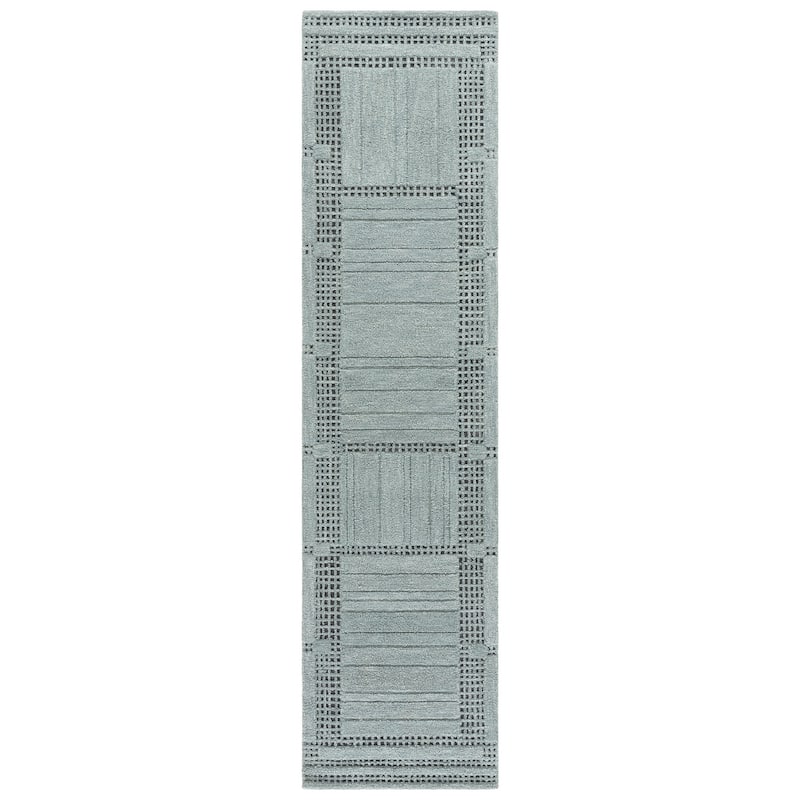 SAFAVIEH Handmade Harvest Rasa Wool Rug - 2'3" x 9' Runner - Denim Blue