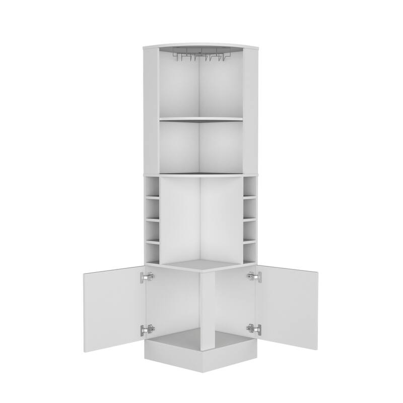Corner Bar Cabinet, Double Door Cabinet, Glass Rack, Eight Built-in Wine Rack
