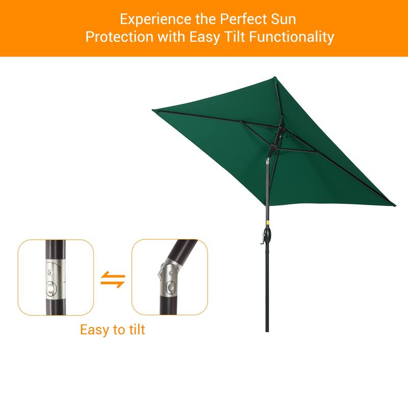 LIVOOSUN 6.5×6.5FT Square Patio Umbrella with UPF50+, Tilt Function, and Wind-Resistant Design——Experience Outdoor Comfort