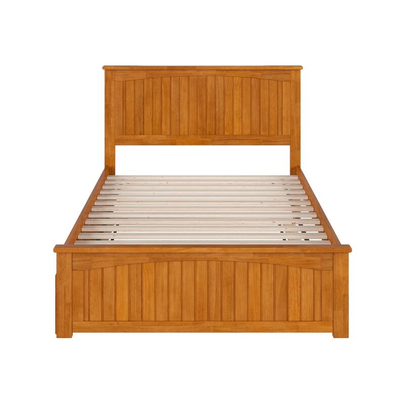 Nantucket Full Platform Bed with Footboard with Full Size Trundle Bed