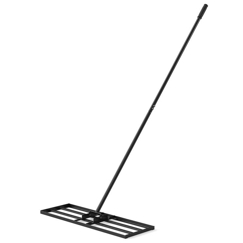 Gymax Lawn Leveling Rake 30'' x 10'' Heavy Duty Lawn Level Tool for - Black
