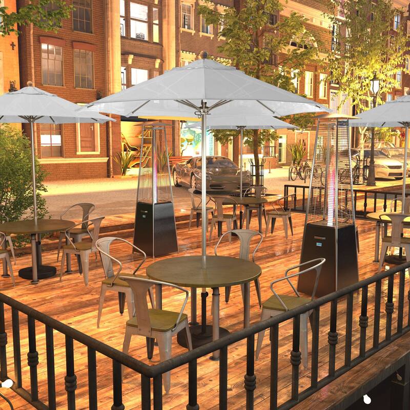 California Umbrella 75' Venture Series Patio Umbrella, Silver Aluminum Pole Fiberglass Ribs Push Lift Sunbrella - Natural