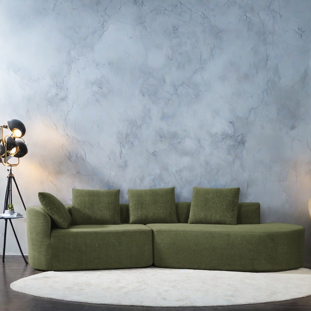 116" Polyester Modern 4-Seater Sofa with High-Density Sponge Construction