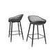 preview thumbnail 10 of 14, Jamesdar Kurv Mid-Century Modern Low-Back Counter Stool, Set of 2, Indoor/Outdoor - Set of 2 Black