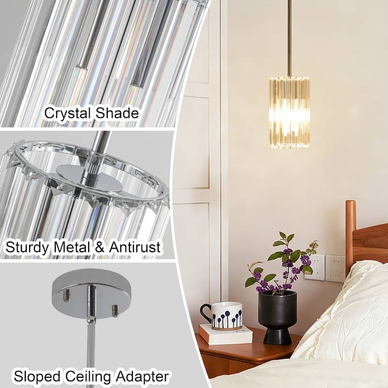 3-Pack Modern Crystal Pendant Lights for Dining Room, Bedroom, Foyer and Hallway