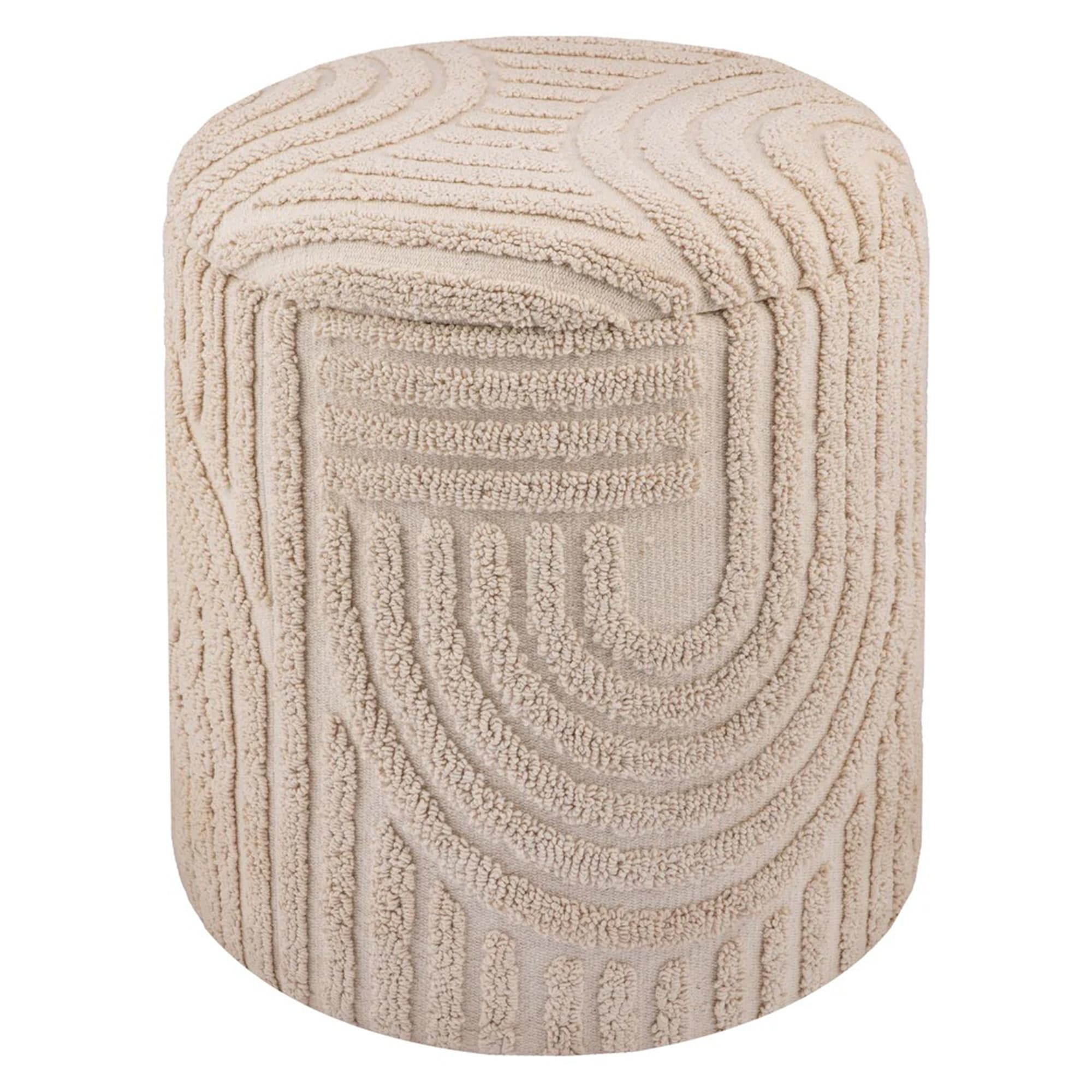 Modern Fabric Round Storage Ottoman